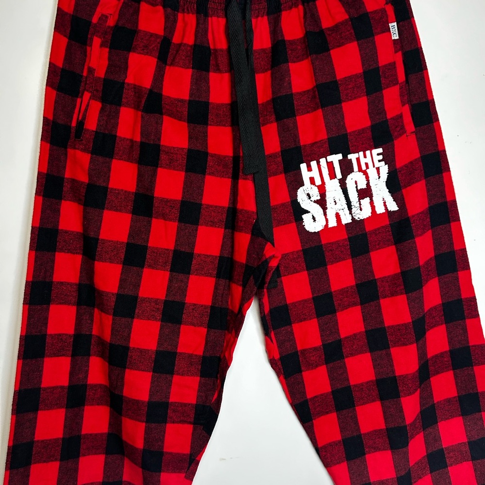 Pajama Bottoms in Red and Black Plaid